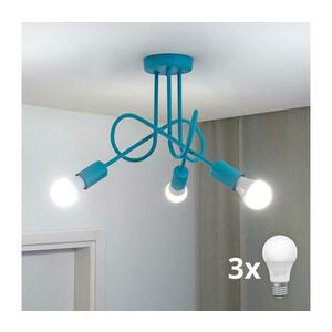 LED gyerekszobai felületre szerelhető csillár OXFORD 3xE27/15W/230V kék W kép