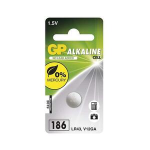 Alkáli gombelem LR43 GP ALKALINE 1, 5V/70 mAh B13861 kép