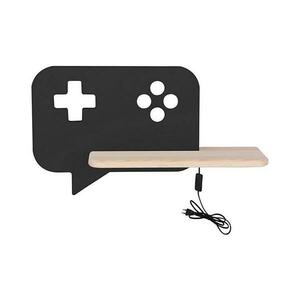 LED gyerekszobai fali lámpa polccal CONSOLE LED/5W/230V fekete 21 kép