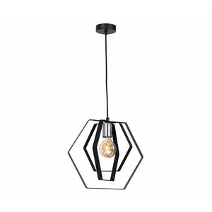 Csillár zsinóron HEXAGON 1xE27/60W/230V fekete/króm 1298 kép