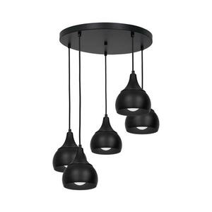 Csillár zsinóron AKTAN 5xE27/60W/230V fekete kerek 3377 kép