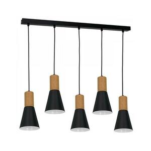 Csillár zsinóron EDMON 5xE27/60W/230V fekete 1989 kép