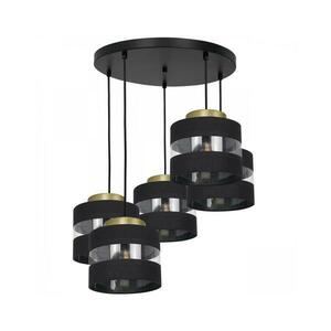 Csillár zsinóron HAVARD 5xE27/60W/230V fekete/sárgaréz kerek 1850 kép