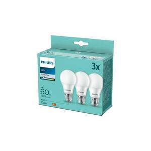 3x Philips LED izzó A60 E27 8W 230V 4000K készlet 8718699694944 kép