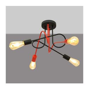 Felületre szerelhető csillár OXFORD 4xE27/15W/230V fekete/piros W kép