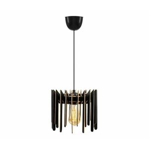 Csillár zsinóron 1xE27/60W/230V fekete átm. 23 cm 390FLH1554 kép