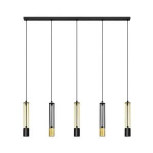 LED Csillár zsinóron BARS 5xGU10/4, 8W/230V fekete/arany W kép