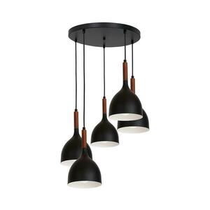 Csillár zsinóron NOAK WOOD 5xE27/15W/230V fekete/bükkfa 3709 kép