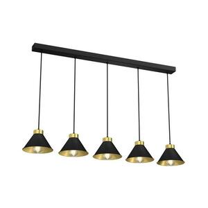 Csillár zsinóron DEMET 5xE27/60W/230V fekete/arany 0629 kép