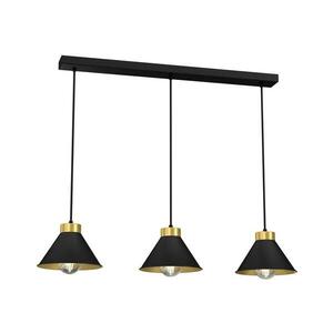 Csillár zsinóron DEMET 3xE27/60W/230V fekete/arany 0628 kép