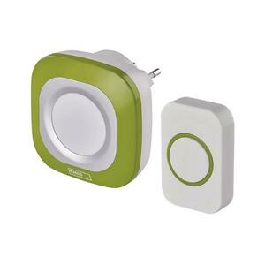 Vezeték nélküli csengő konnektorba 230V + 1xCR2032 IP44 zöld P5733G kép