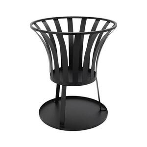 Hordozható fa tűzrakóhely rostéllyal fekete 13006 kép