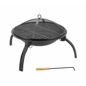 Hordozható tűzrakóhely rostéllyal fekete 13004 kép