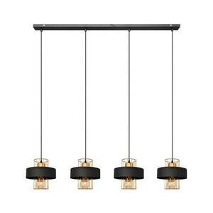 Csillár zsinóron VOLTA 4xE27/15W/230V fekete/arany W kép