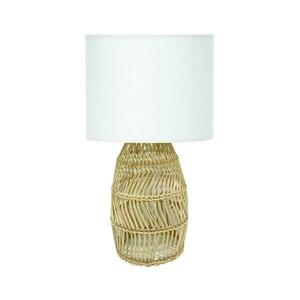 Asztali lámpa 1xE27/25W/230V rattan/fehér PTL1058 kép