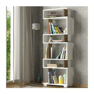 BLOK könyvespolc 165x60 cm fehér/barna 745DCD3606 kép