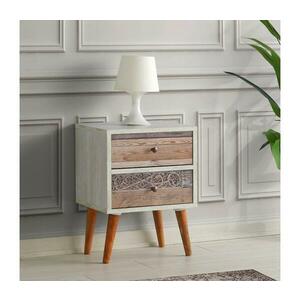 Éjjeli szekrényke MALMO 55x40 cm fehér/barna 854KLN3303 kép