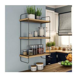 Fali polc PULALIS 66x40 cm barna/fekete 854KLN1711 kép