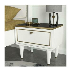 Éjjeliszekrény RAVENNA 47, 2x50 cm fehér/fekete/arany 804TRH3402 kép