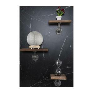 KÉSZLET 3x Fali polc BORURAF fenyő/fekete 792EVL1830 kép