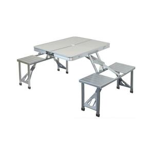 Összecsukható kempingasztal székekkel fehér/króm 13491 kép