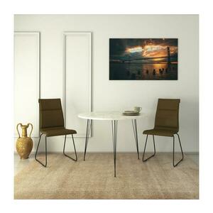 Étkezőasztal SANDALF 75x90 cm fehér/fekete 801CMY2932 kép