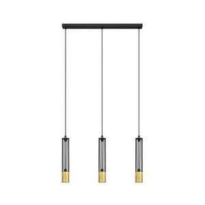 LED Csillár zsinóron BARS 3xGU10/4, 8W/230V fekete/arany W kép