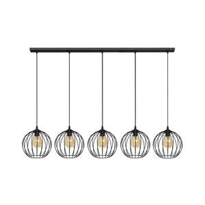 Csillár zsinóron MERCURE 5xE27/15W/230V fekete W kép