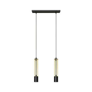 LED Csillár zsinóron BARS 2xGU10/4, 8W/230V fekete/arany W kép