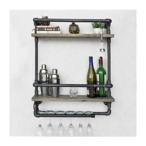 BORU fali polc 67x60 cm barna/fekete 792EVL1818 kép