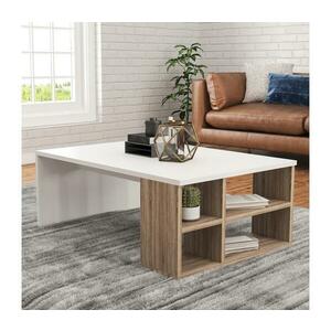 Kávésasztal DEFNE 34x90 cm fehér/barna 793ELG2809 kép