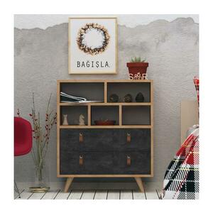 Komód MARCO 85, 6x70 cm antracit/barna 811MDD3415 kép