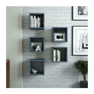 KÉSZLET 5x Fali polc BOX kék 845HCT1612 kép