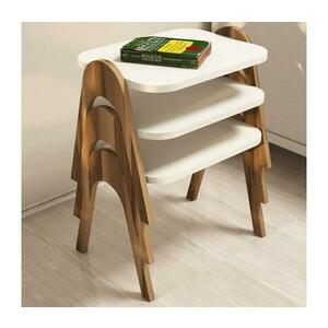 SZETT 3x PARIS dohányzóasztal krémbarna/barna színben 845HCT2822 kép