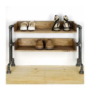 Cipősszekrény BORU 50x90 cm fekete/fenyő 792EVL2901 kép