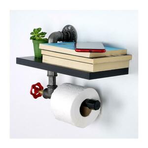 Vécépapír tartó polccal BORU fekete 268EVL1378 kép