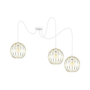 Csillár zsinóron MATT 3xE27/60W/230V pók fehér/arany 0853 kép