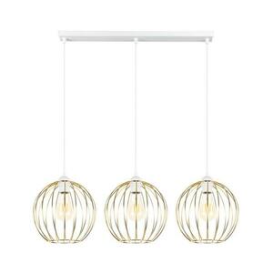 Csillár zsinóron MATT 3xE27/60W/230V fehér/arany 0855 kép