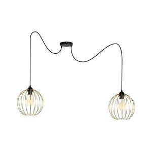 Csillár zsinóron MATT 2xE27/60W/230V pók fekete/arany 0857 kép