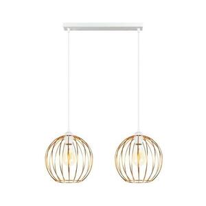 Csillár zsinóron MATT 2xE27/60W/230V fehér/réz 0765 kép