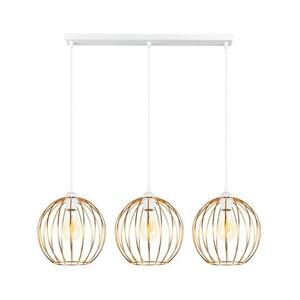 Csillár zsinóron MATT 3xE27/60W/230V fehér/réz 0865 kép