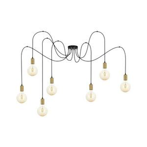Csillár zsinóron MIROS 7xE27/60W/230V pók fekete/arany 0261 kép
