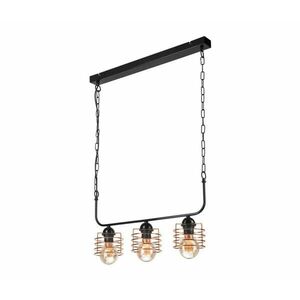 Csillár láncon MORGAN 3xE27/60W/230V fekete/réz LM kép