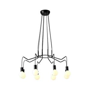 Csillár zsinóron BASSO 8xE27/40W/230V fekete 38 kép