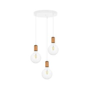 Csillár zsinóron MIROS 3xE27/60W/230V kerek fehér/réz 0330 kép