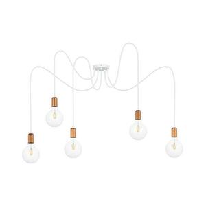 Csillár zsinóron MIROS 5xE27/60W/230V pók fehér/réz 0666 kép
