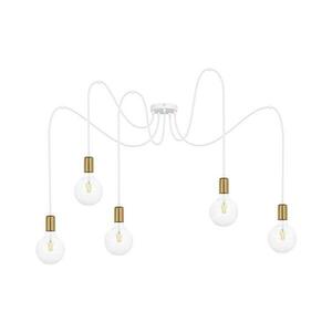 Csillár zsinóron MIROS 5xE27/60W/230V pók fehér/arany 0237 kép