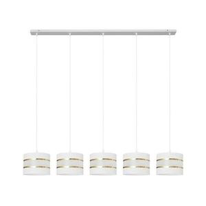 Csillár zsinóron HELEN 5xE27/15W/230V fehér/arany W kép