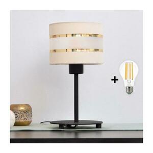 LED Asztali lámpa HELEN 1xE27/15W/230V krém/fekete/arany B kép
