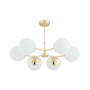 Csillár rúdon FOTON 6xE14/40W/230V arany/fehér 63118 kép